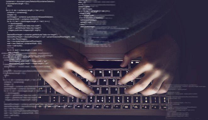 Hacker internet computer crime cyber attack network security programming code password protection