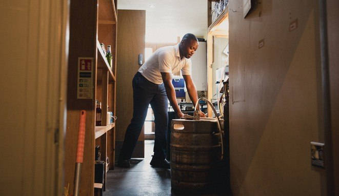 Bartender Preparing for Business