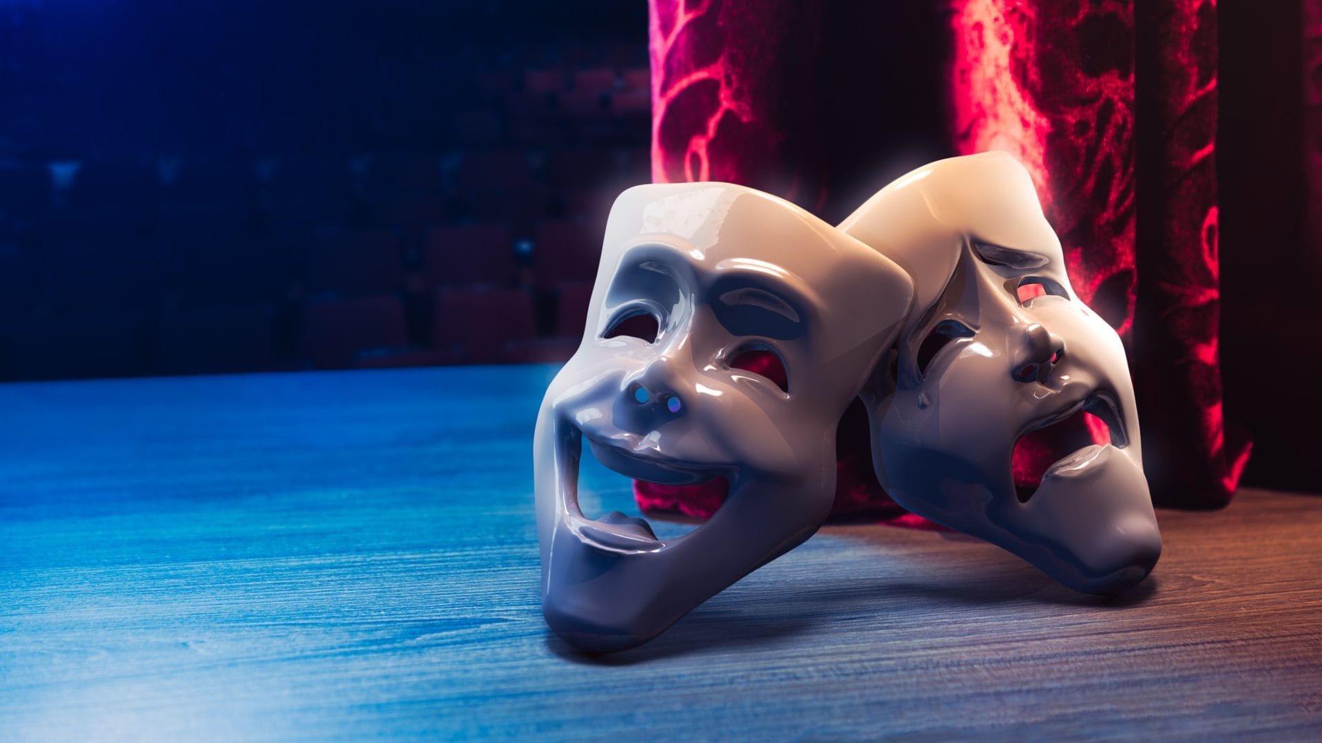Máscaras de teatro en representación a las características principales del trastorno de la personalidad histriónica