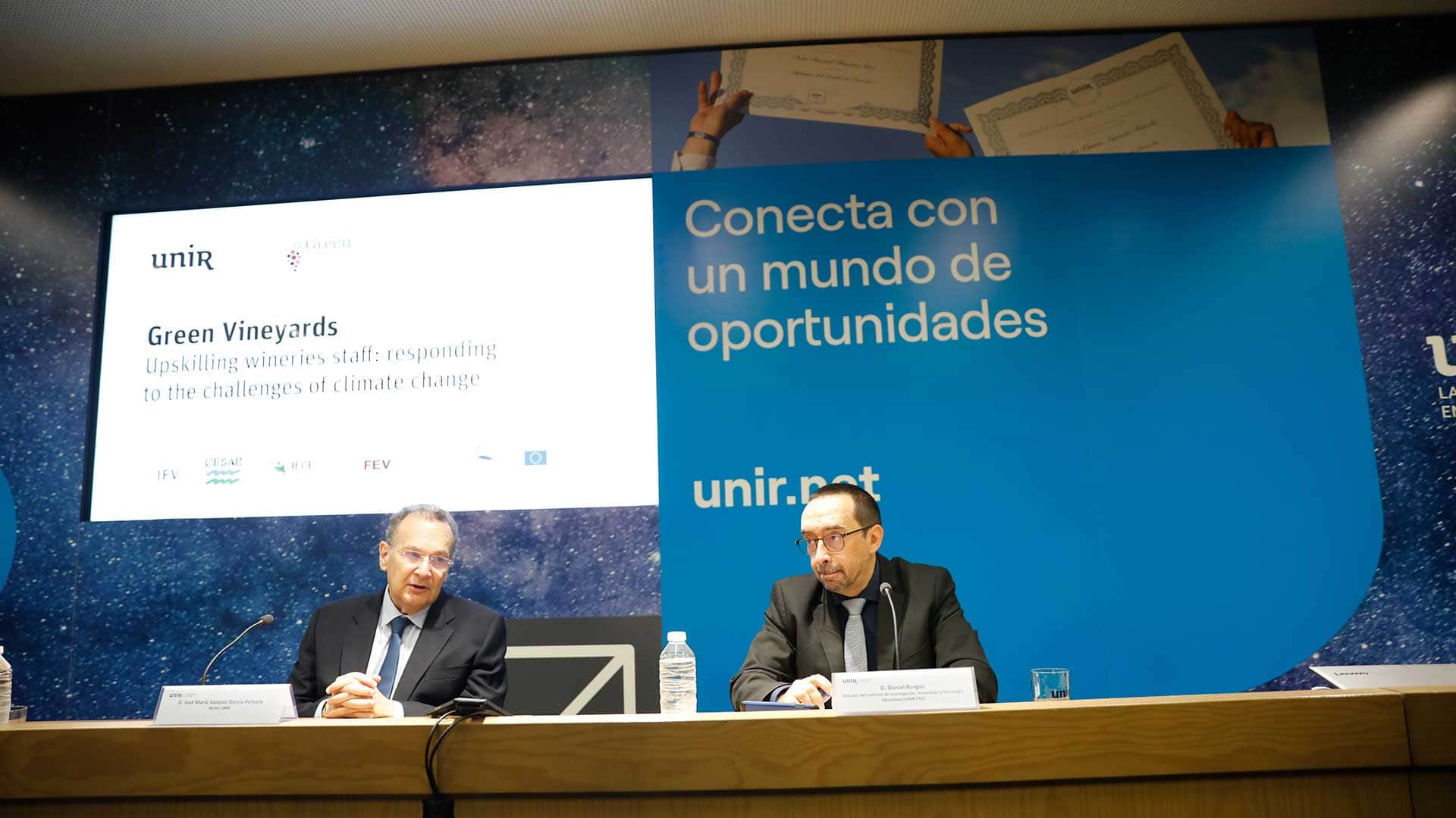 José María Vázquez y Daniel Burgos en la presentación del proyecto Green Vineyards