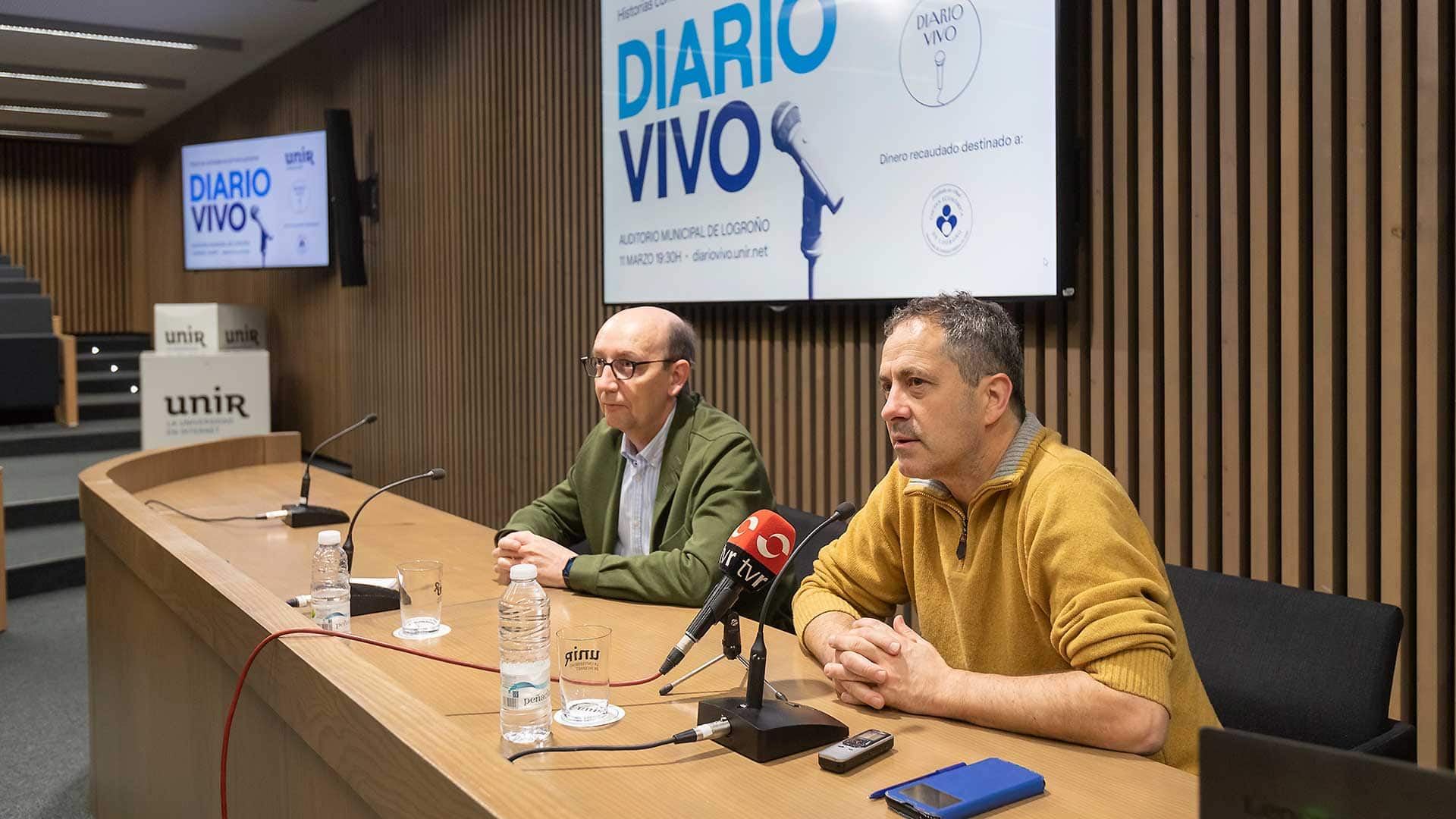 Alberto Canals y Francois Musseau, durante la rueda de prensa de Diario Vivo en Logroño.