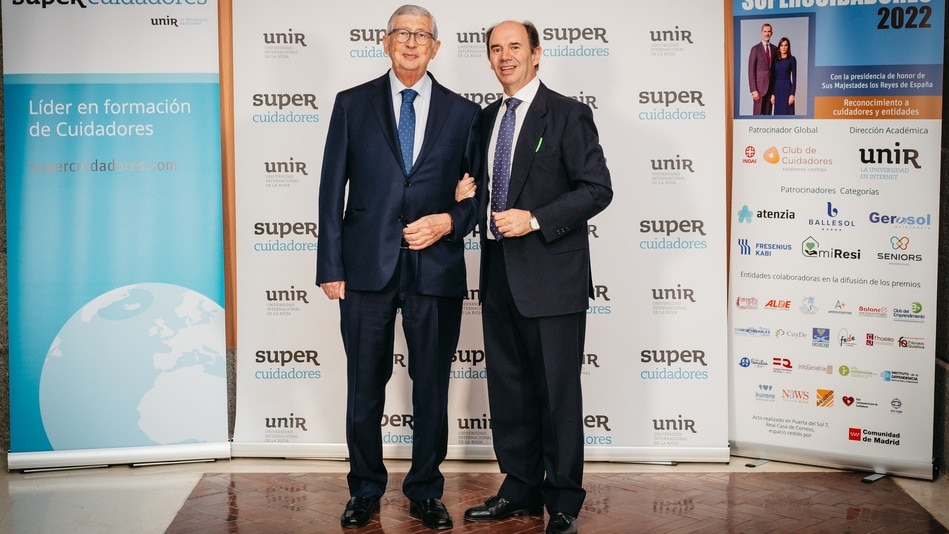 Rafael Puyol, presidente de UNIR, con Aurelio López-Barajas, CEO de SUPERCUIDADORES.