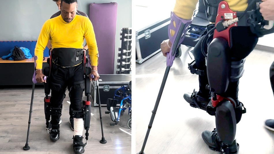 El trabajo con el exoesqueleto forma parte de una terapia robótica de rehabilitación de la marcha sobre el suelo que permite aprovechar la tecnología y la recuperación.