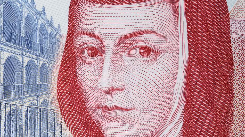Imagen en un billete de Sor Juana Inés de la Cruz