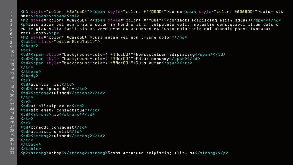 Vector de código HTML Simple. Programa abstracto colorido etiquetas en la vista de desarrollador