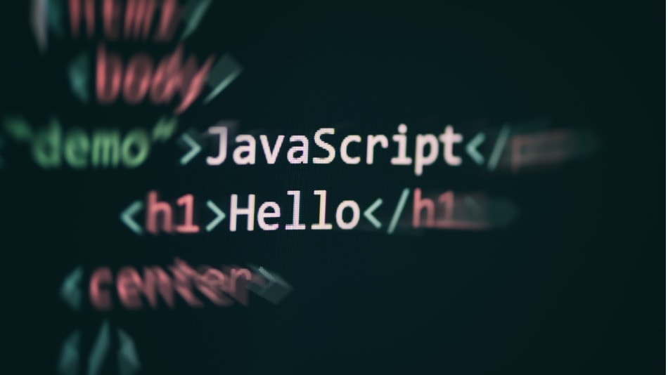  "Javascript" desarrollador web en la pantalla de un ordenador