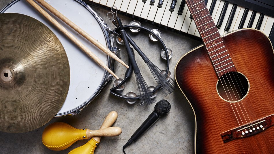 Diferentes instrumentos musicales que se utilizan para la psicología y la música