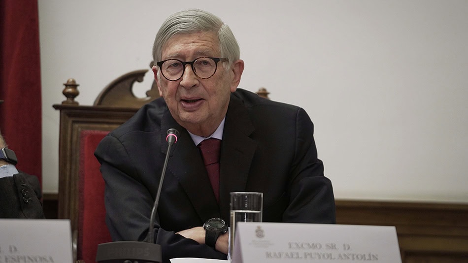 Rafael Puyol, presidente de UNIR, en la presentación de su libro ‘¿Un mundo sin personas?’.