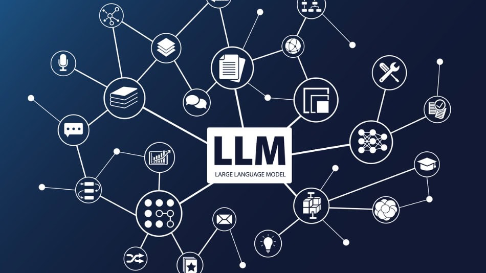 Ilustración de iconos de LLM (Large Language Model)
