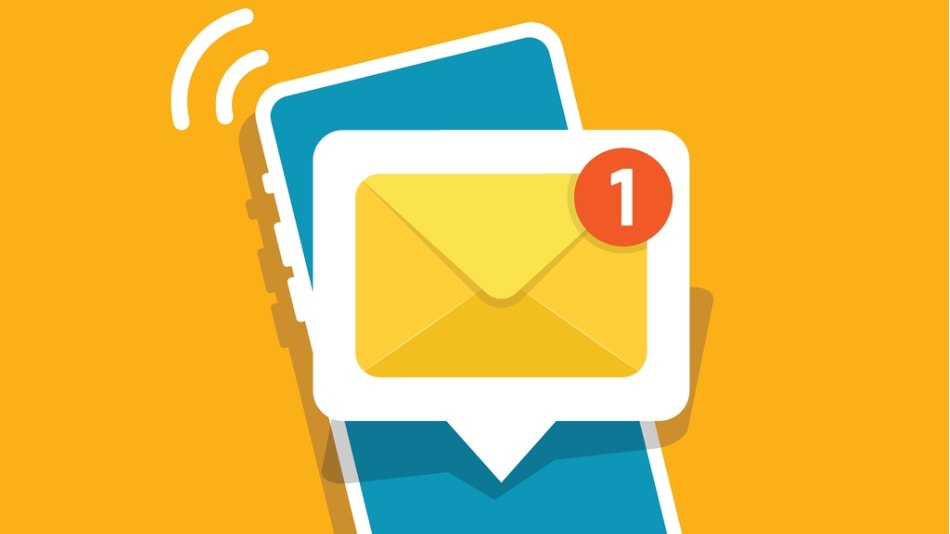 Ilustración concepto de notificación por SMS 
