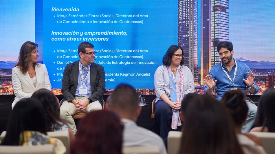 Jaime Landeta, CEO de Apodemia, durante el debate en Cuatrecasas.