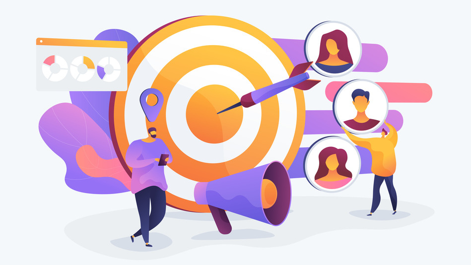 Ilustración concepto de target en marketing