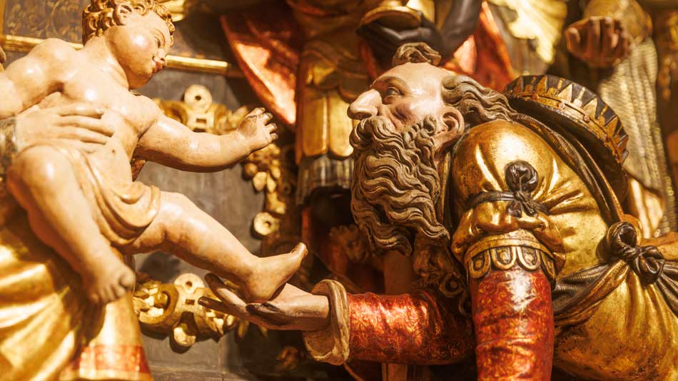Un detalle del retablo después de ser sometido a las labores de restauración.