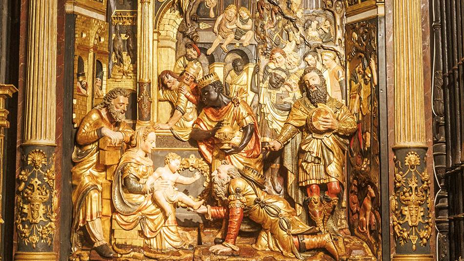 Restauración del retablo de la Adoración de los Reyes Magos.