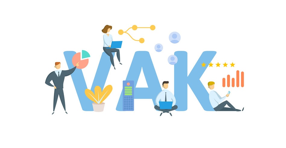 El VAK es un modelo que clasifica cómo se recibe la información según el canal sensorial predominante: visual, auditivo o kinestésico