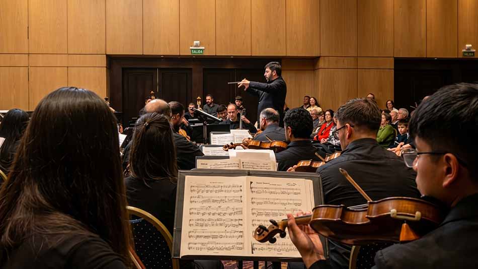 Monsalve Álvarez dirige la orquesta de UCASAL.