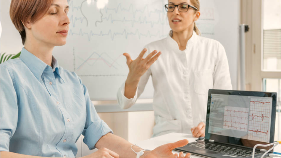 coachee conectada al biofeedback