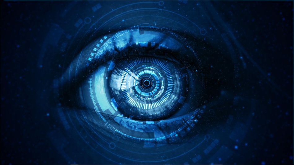 sindrome de balint - Pantalla de tecnología digital futurista en el ojo